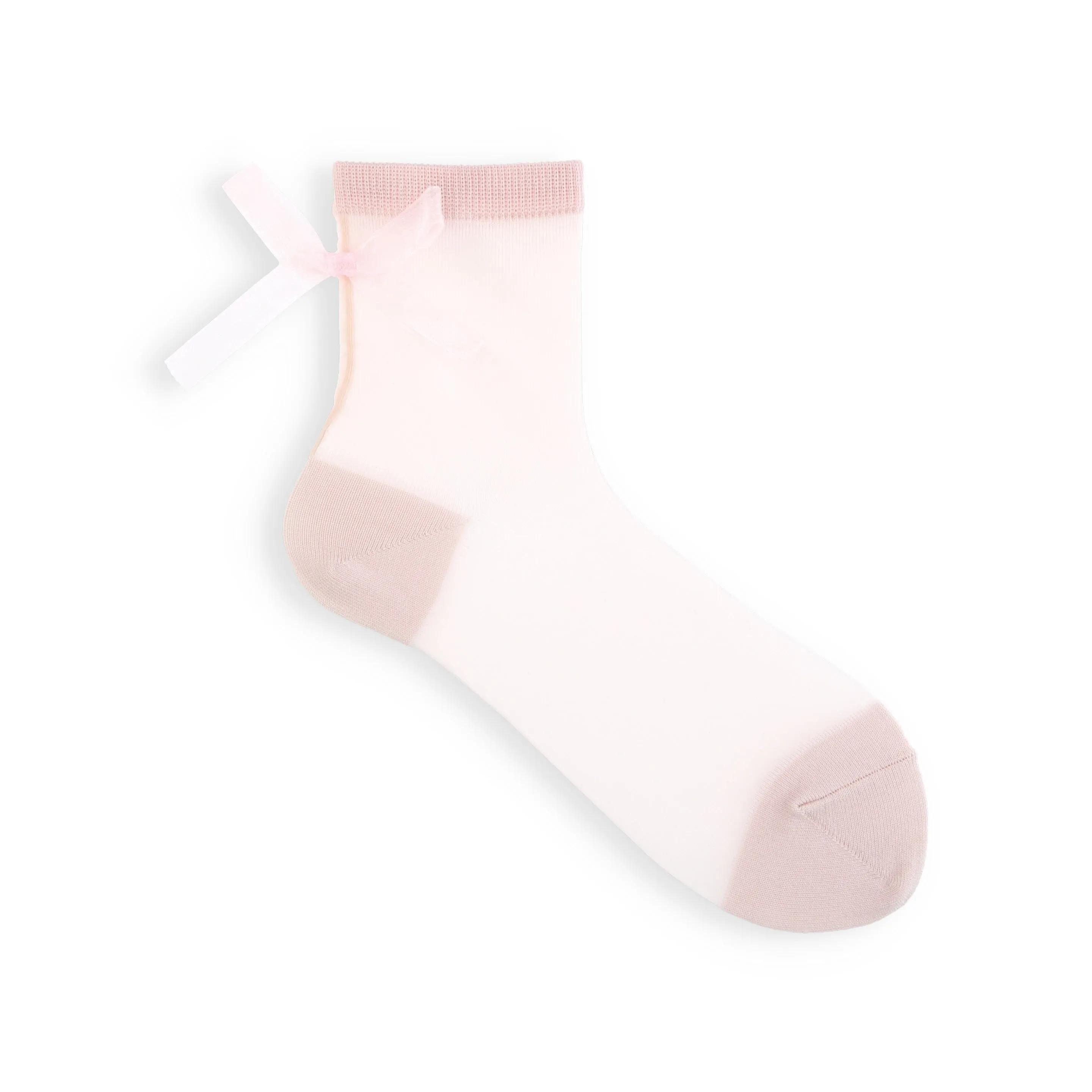 011133052 Lacy Bow Sheer Ankle Socks