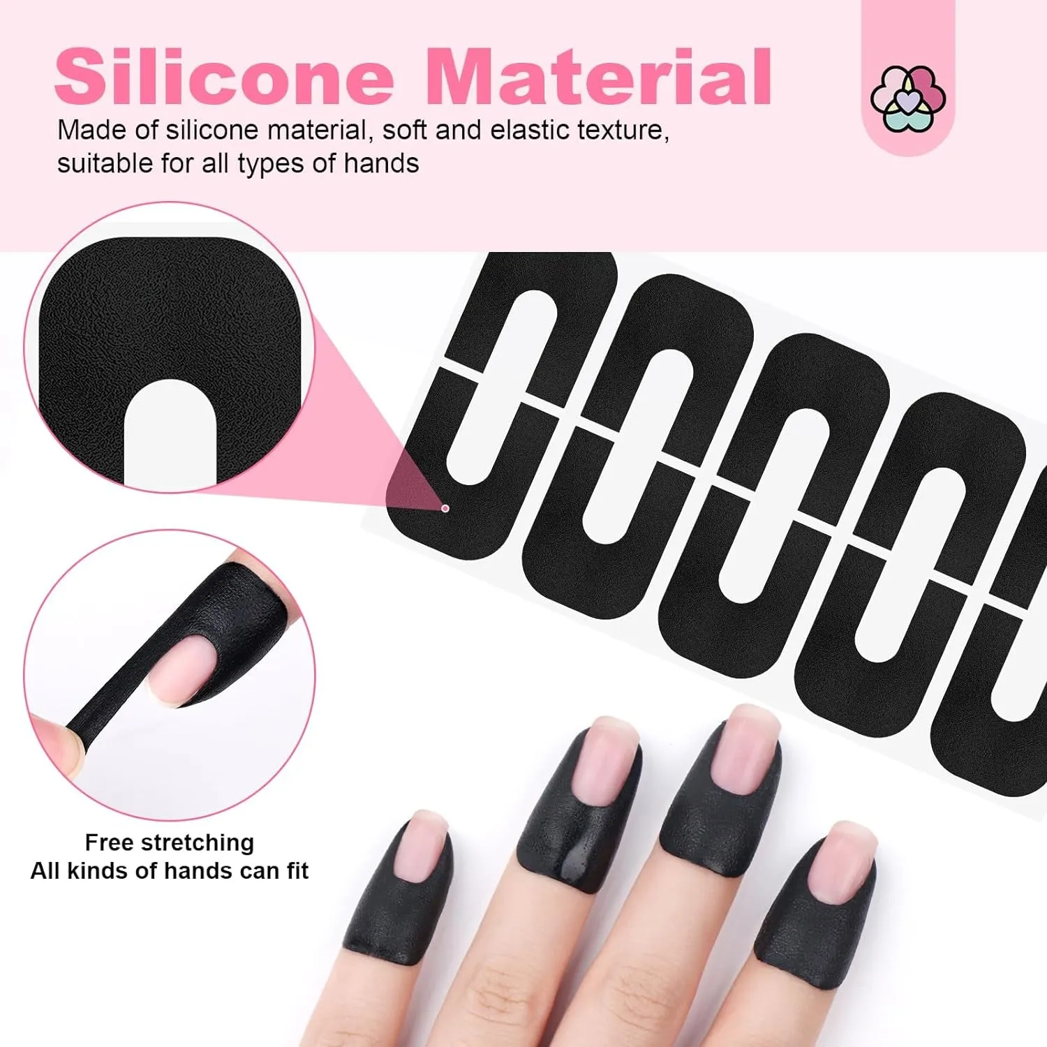 100PCS Nail Polish Protector for Fingers: 99.99%  U V Protection Cuticle Protector for Nail Painting U-Shaped Nail Protector Peel off Nail Tape for French Tip Nails Stamp Nail Art