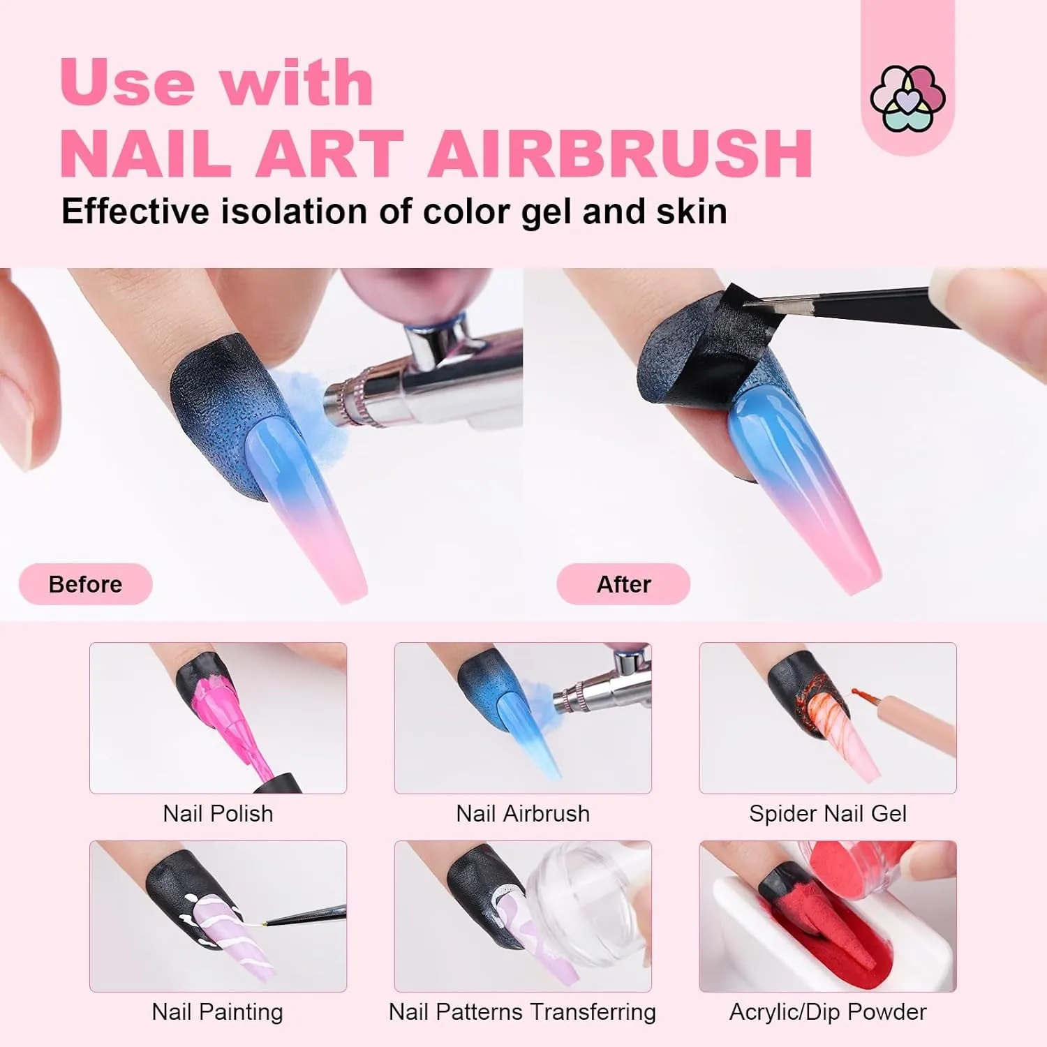 100PCS Nail Polish Protector for Fingers: 99.99%  U V Protection Cuticle Protector for Nail Painting U-Shaped Nail Protector Peel off Nail Tape for French Tip Nails Stamp Nail Art