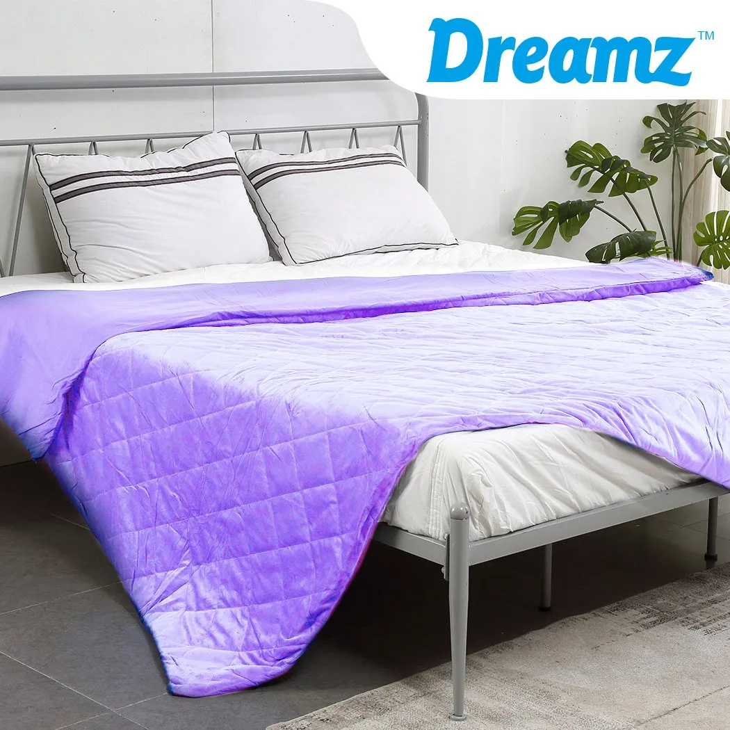 121x91cm Anti Anxiety Weighted Blanket Blankets Bamboo Cover Only Purple