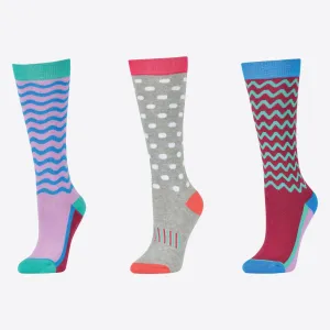 3 Pack Childs Socks - Waves Lilac
