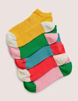 5 Pack Trainer Socks-Multi Rainbow