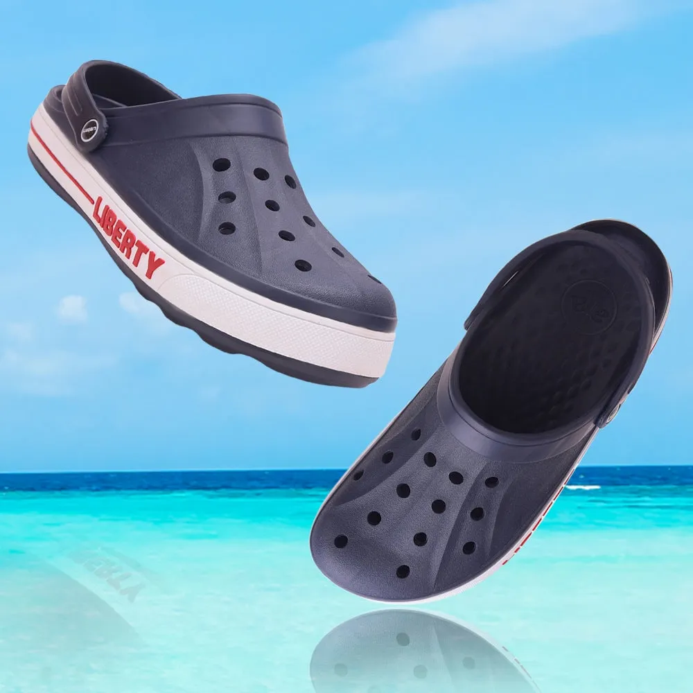 A-HA Navy Blue Casual Slip-on Clogs For Men LITEWALK By Liberty