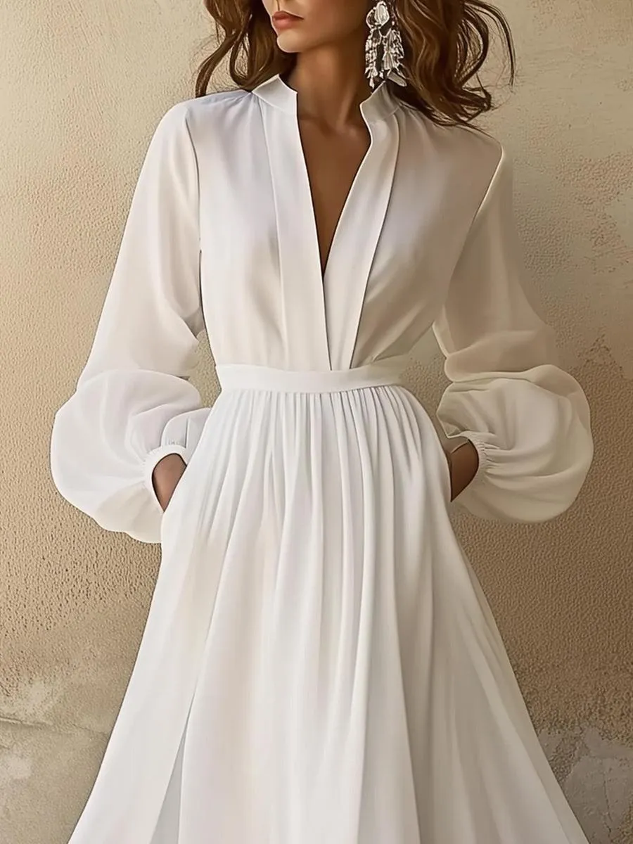 Amara – V-Neck Vintage Maxi Dress