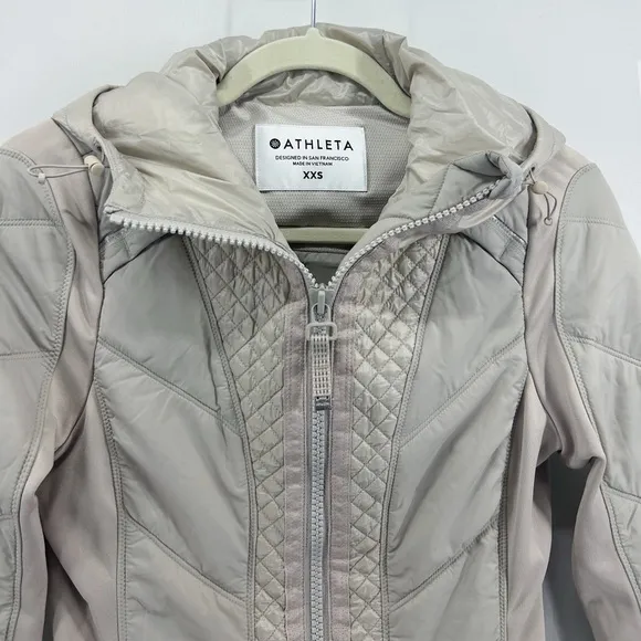 Athleta Rock Ridge Primaloft Jacket Abalone Zip Up Hooded Insulated Xx-small