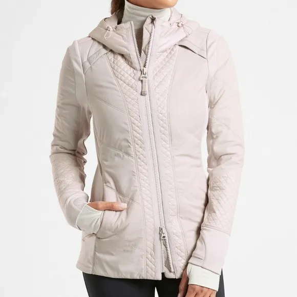 Athleta Rock Ridge Primaloft Jacket Abalone Zip Up Hooded Insulated Xx-small