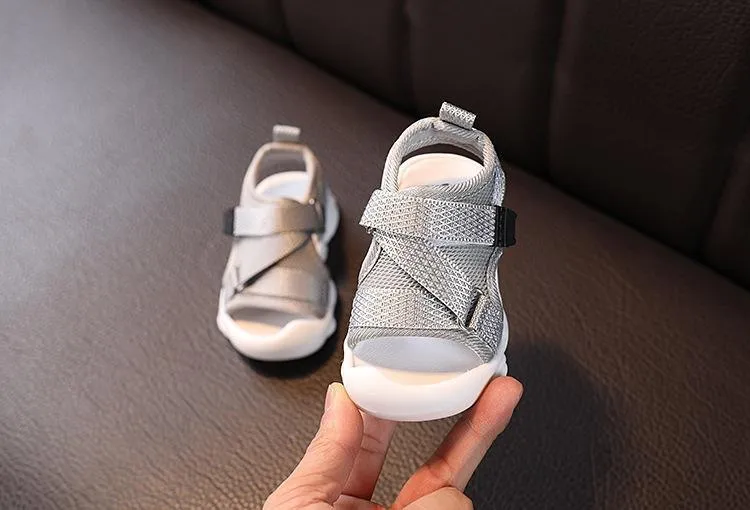 Baby Unisex Sandals Black Gray Pink Canvas Infant Sandals Toddler Summer Walking Shoes