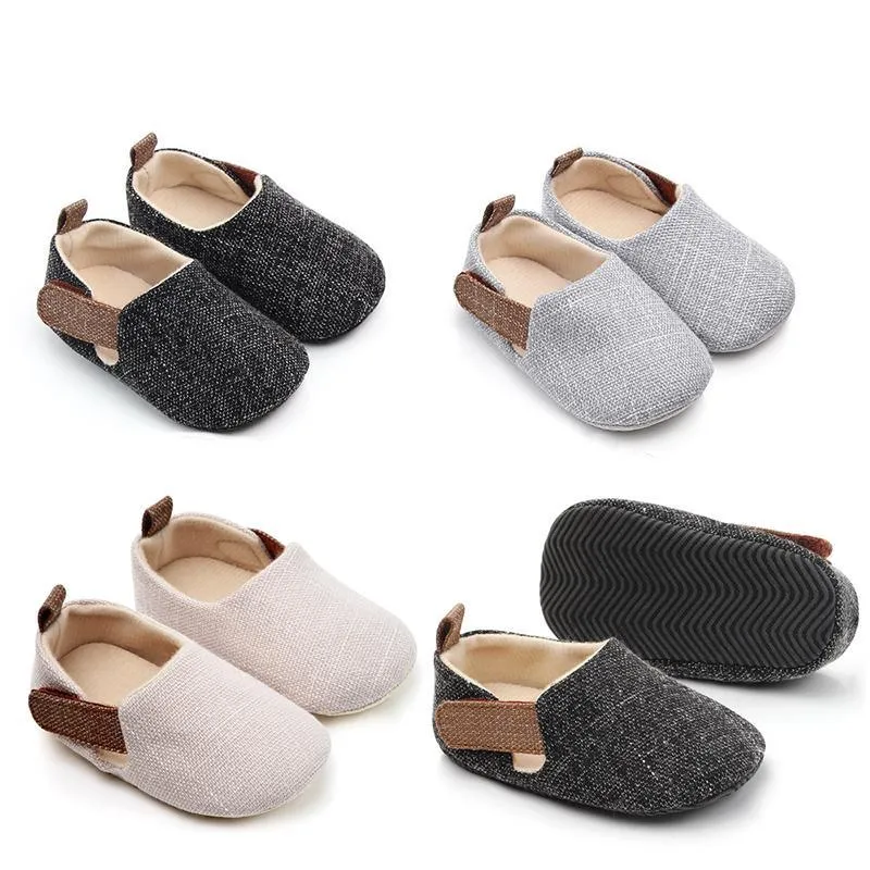 Baby Unisex Shoes Infant Soft First Walkers Nonslip Indoor Outdoor Shoes Cotton Fabric Prewalkers