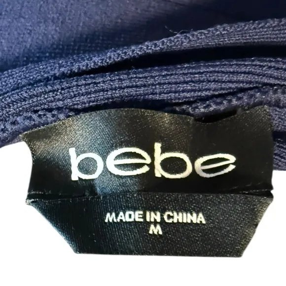 Bebe Ruffle Mini Bandage Skirt-Blue