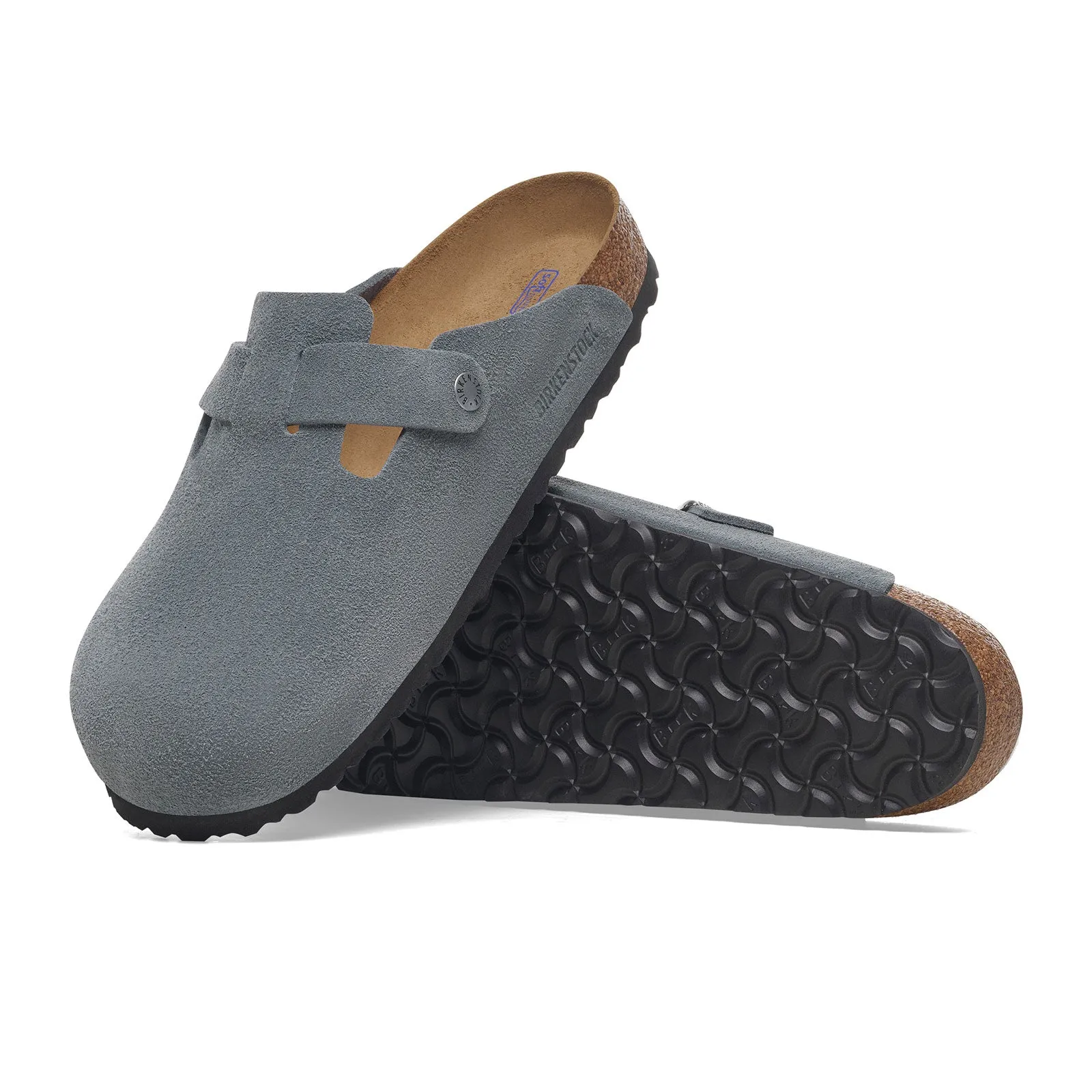 Birkenstock Boston Clog (Men) - Basalt Gray Suede