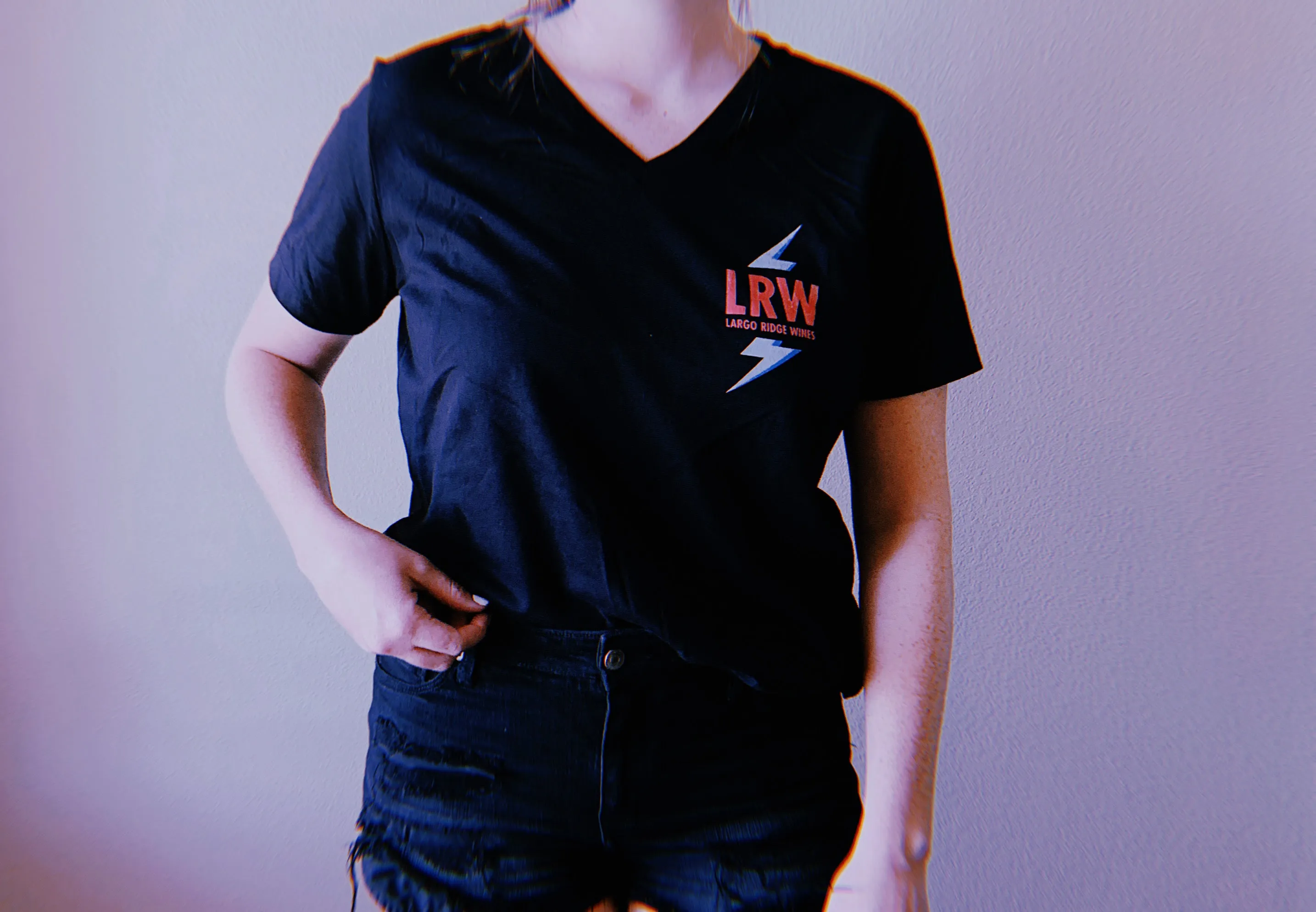 Black LRW Ladies V-Neck Tee