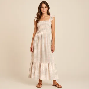 Blossom | Smocked Gingham Maxi