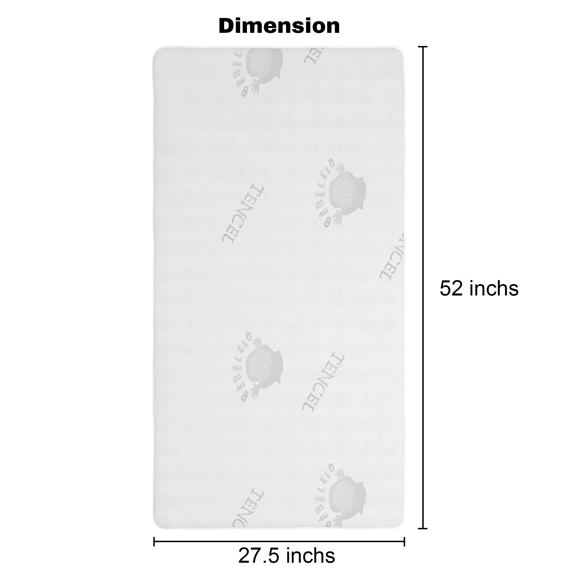 Boobeyeh baby crib mattress - dual-layer, safe, breathable, for infants & toddlers
