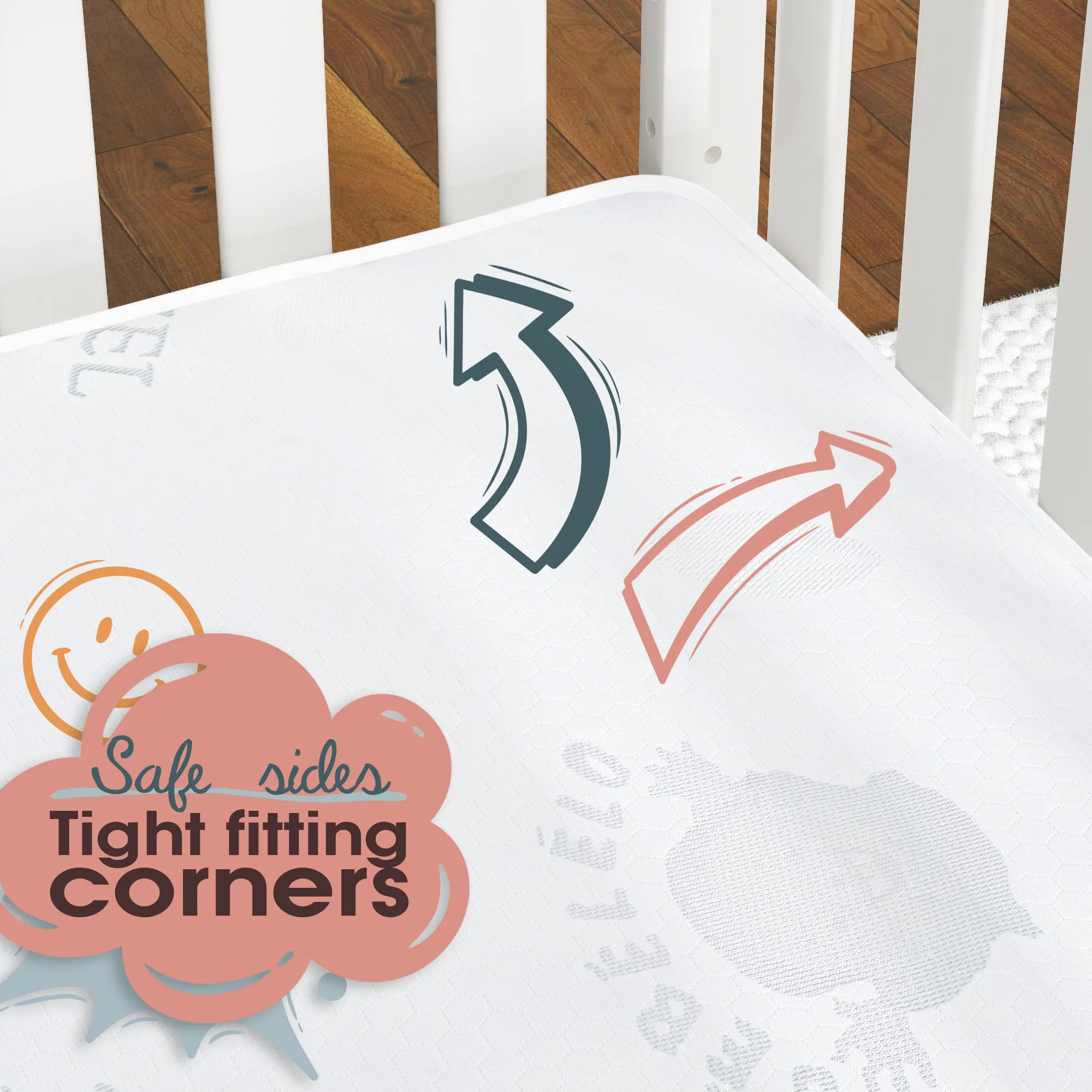 Boobeyeh baby crib mattress - dual-layer, safe, breathable, for infants & toddlers