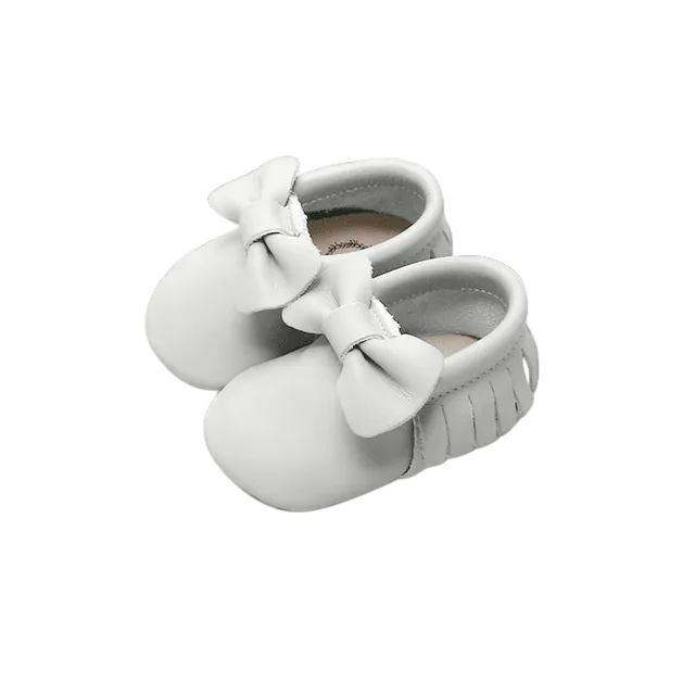 Bow Moccasins - White
