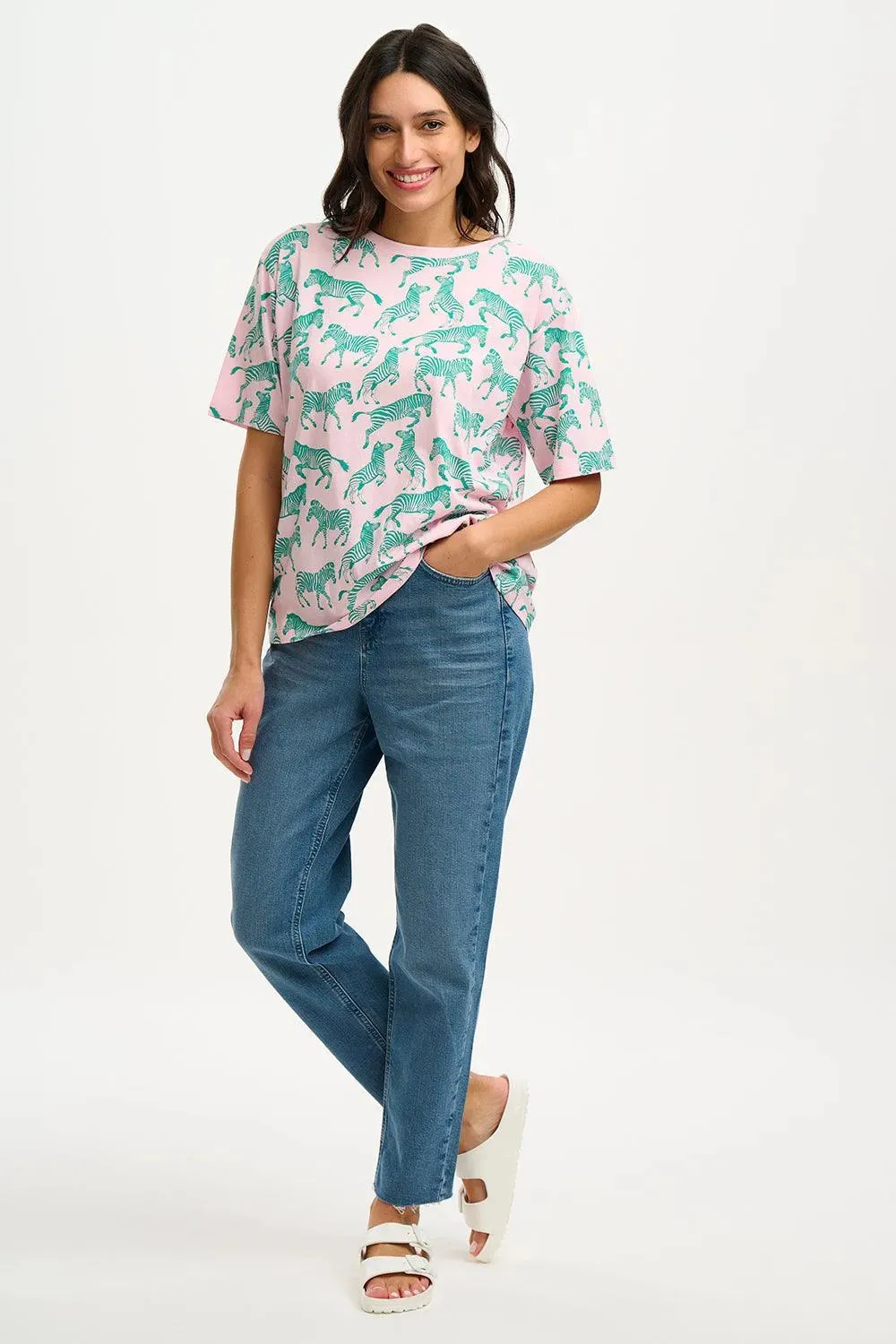 Camiseta Sugarhill Kinsley Relaxed Zebra Repeat