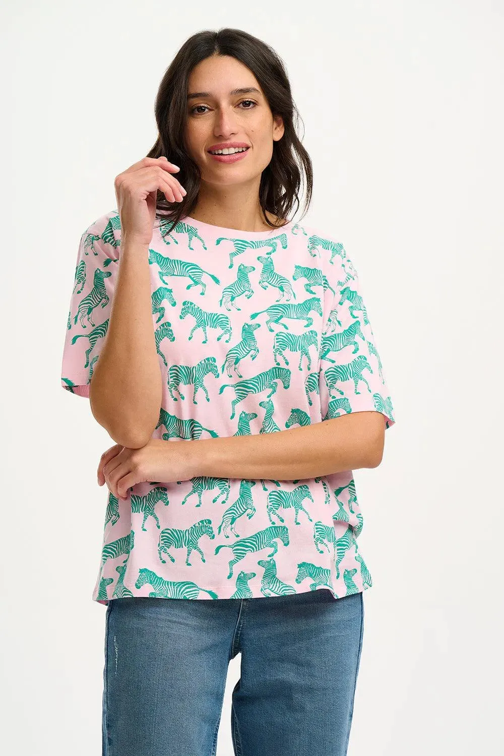 Camiseta Sugarhill Kinsley Relaxed Zebra Repeat