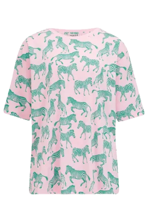 Camiseta Sugarhill Kinsley Relaxed Zebra Repeat