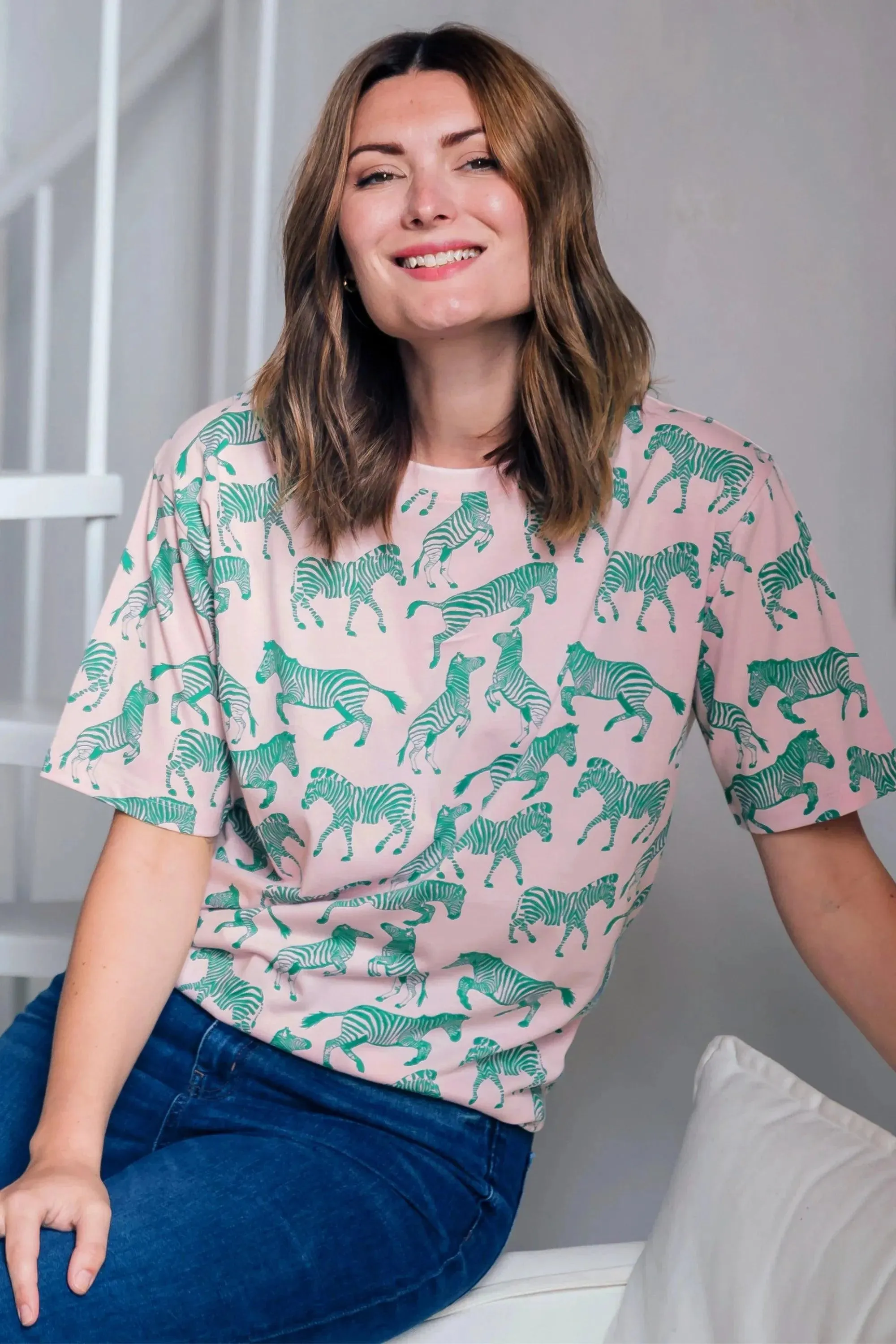Camiseta Sugarhill Kinsley Relaxed Zebra Repeat