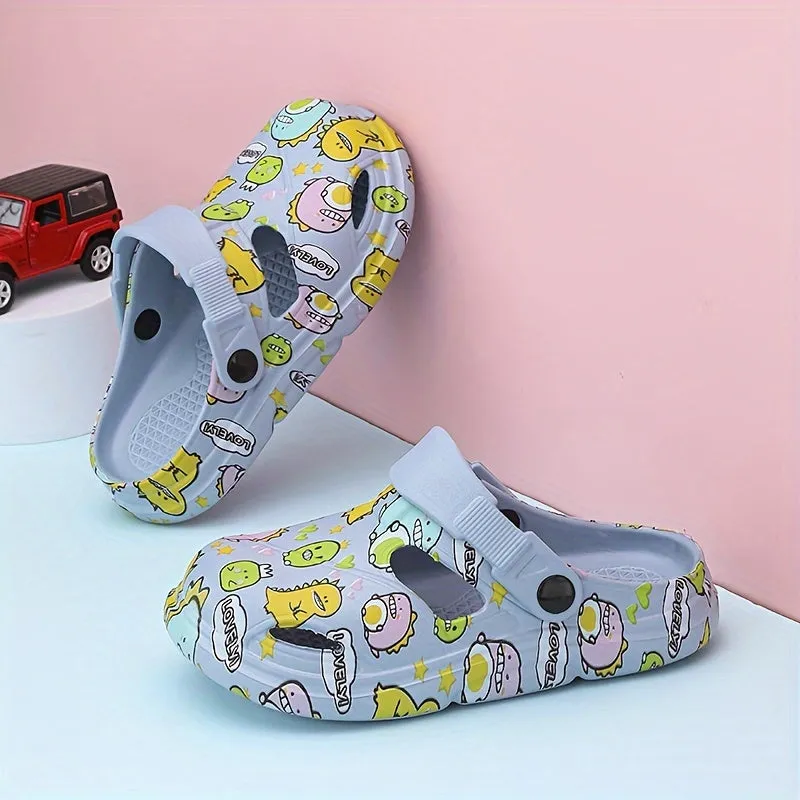Casual Cute Cartoon Clogs For Girls, Non-slip Clogs For Indoor Outdoor, FS