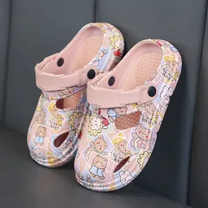 Casual Cute Cartoon Clogs For Girls, Non-slip Clogs For Indoor Outdoor, FS