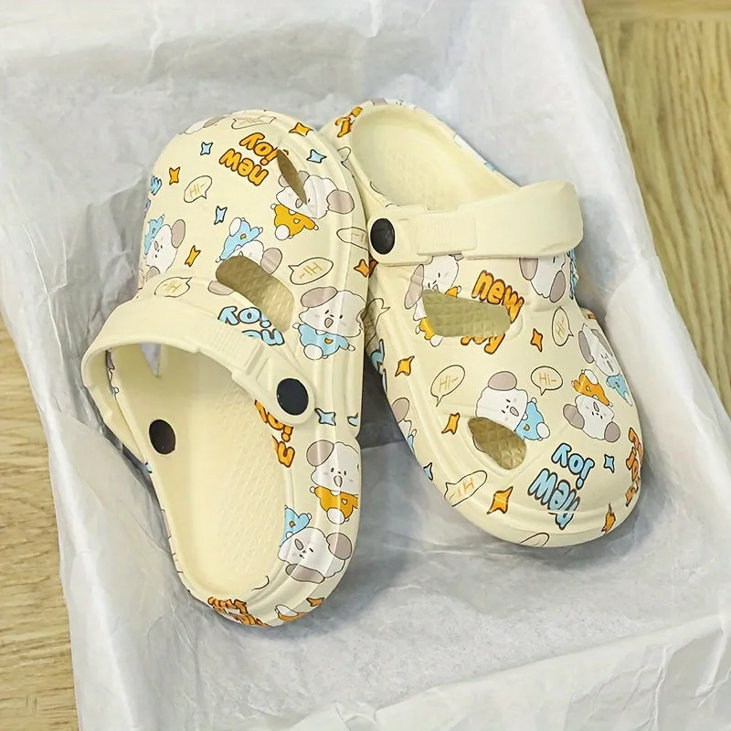 Casual Cute Cartoon Clogs For Girls, Non-slip Clogs For Indoor Outdoor, FS