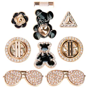 CityComfort Clog Charms, Mixed Shoe Decoration Charms - Gold