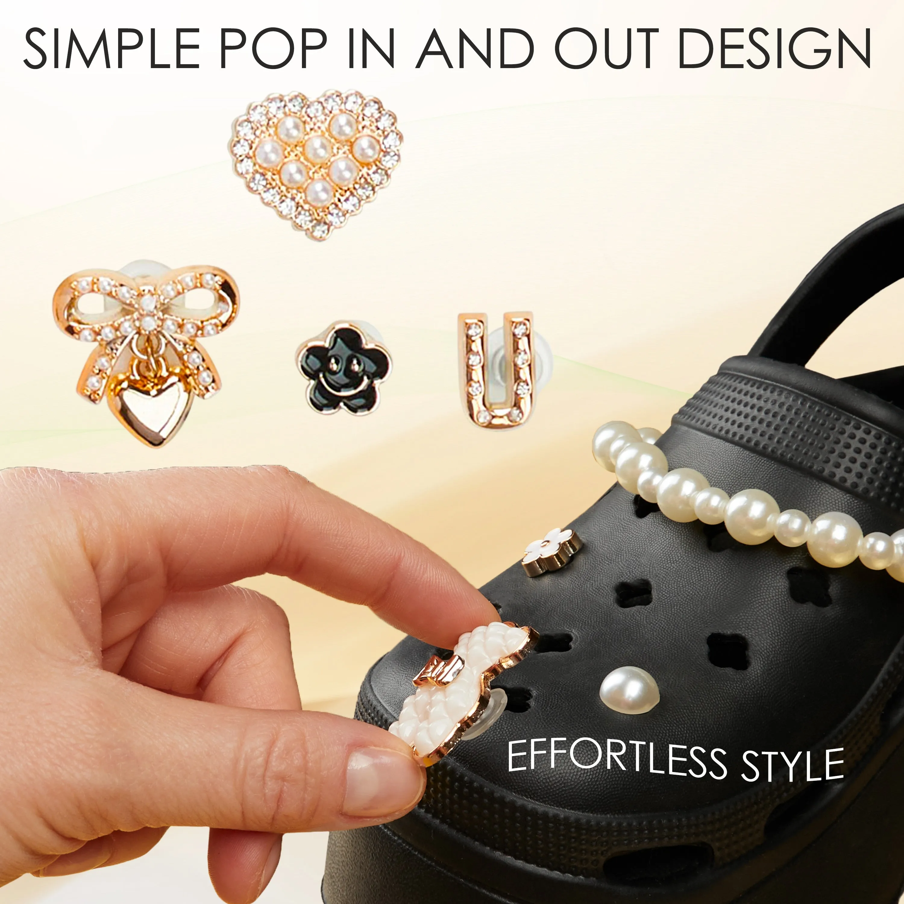 CityComfort Clog Charms, Mixed Shoe Decoration Charms - Gold/Multi