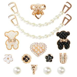 CityComfort Clog Charms, Mixed Shoe Decoration Charms - Gold/Multi