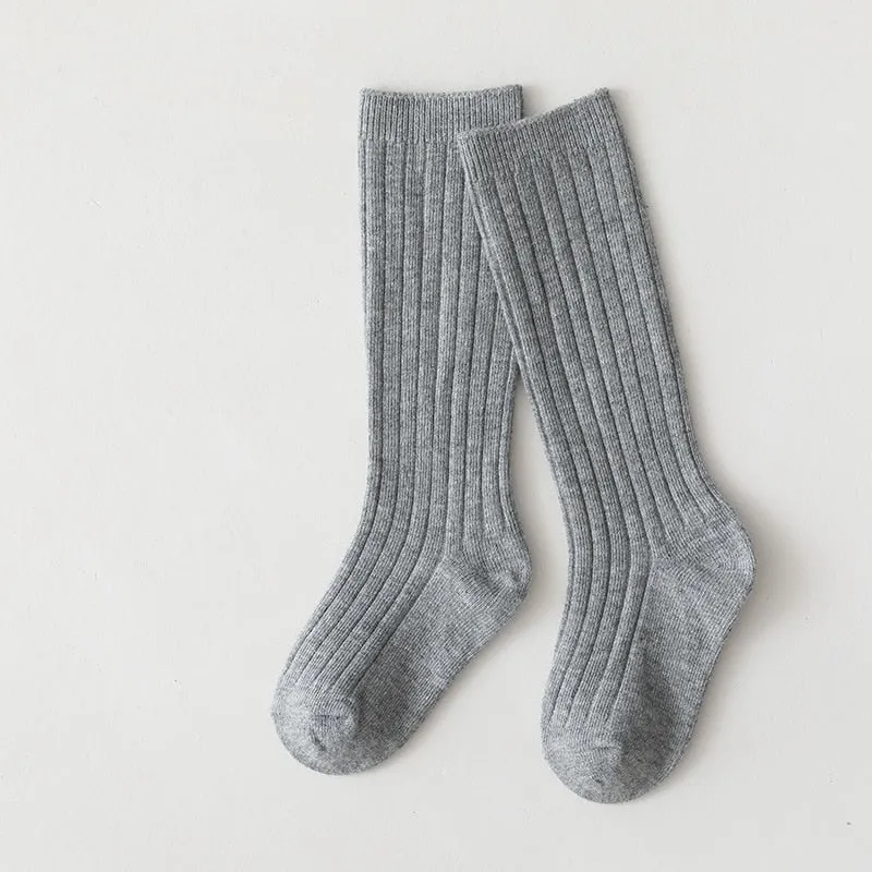 Cotton Breathable Soft Solid Colour Stockings for Baby Boys and Girls - 18 Colours