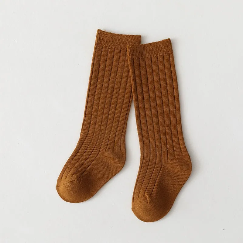 Cotton Breathable Soft Solid Colour Stockings for Baby Boys and Girls - 18 Colours