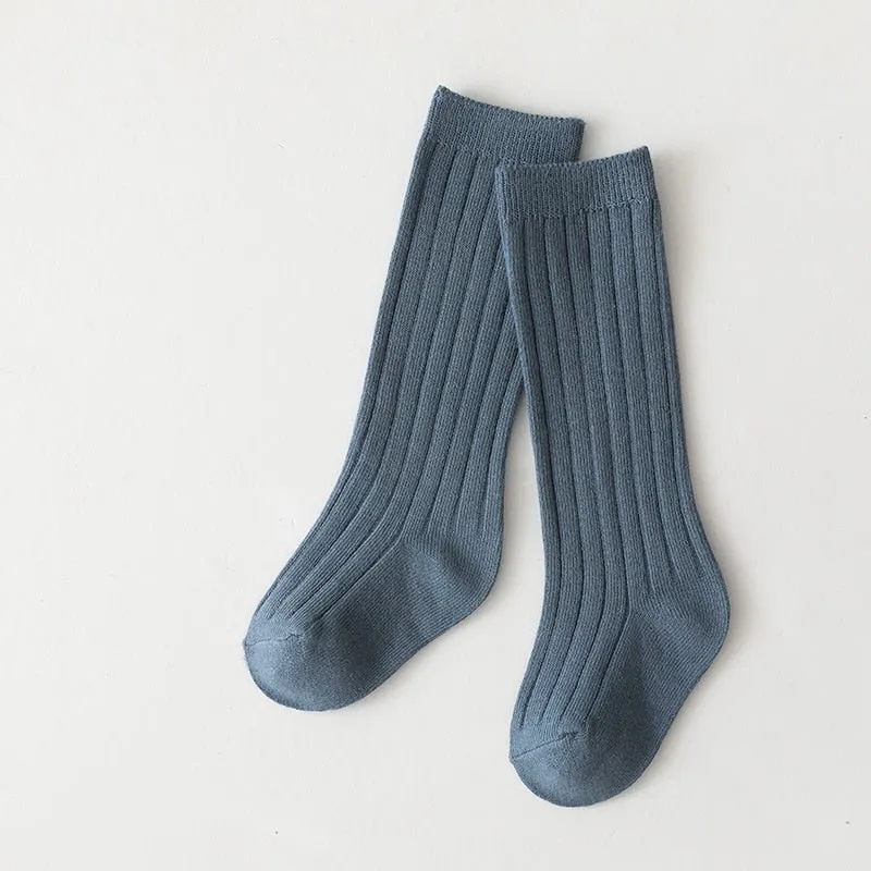 Cotton Breathable Soft Solid Colour Stockings for Baby Boys and Girls - 18 Colours