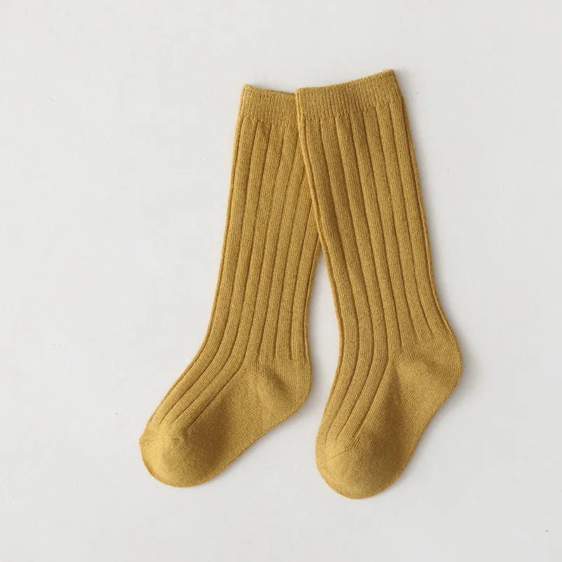 Cotton Breathable Soft Solid Colour Stockings for Baby Boys and Girls - 18 Colours