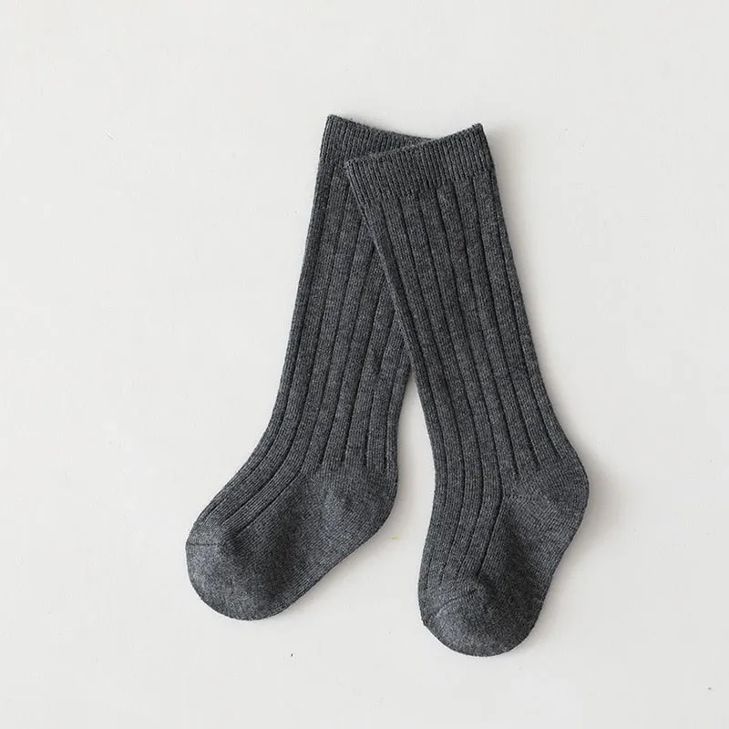 Cotton Breathable Soft Solid Colour Stockings for Baby Boys and Girls - 18 Colours