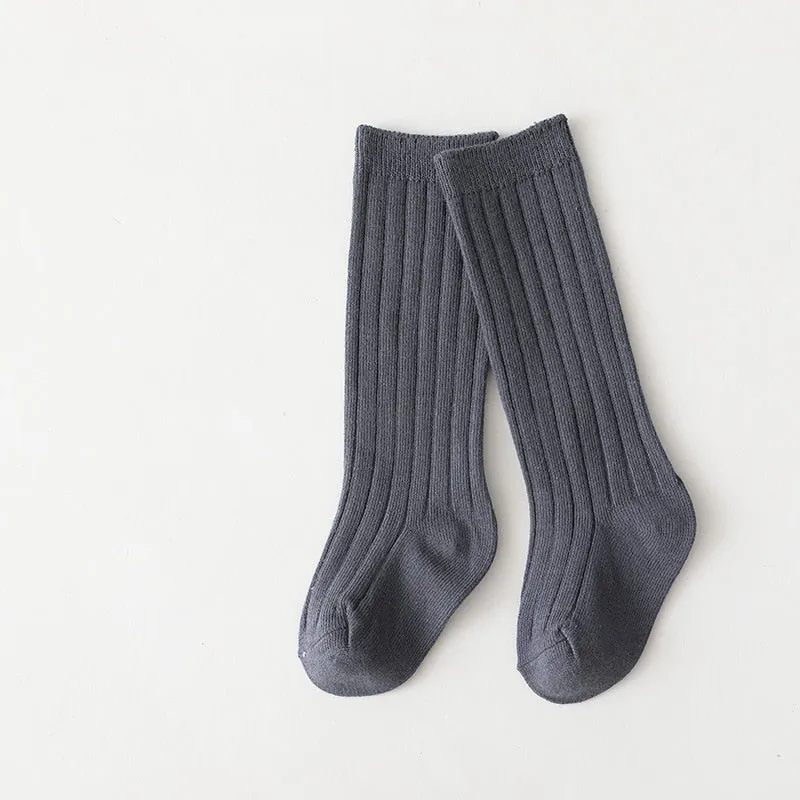 Cotton Breathable Soft Solid Colour Stockings for Baby Boys and Girls - 18 Colours