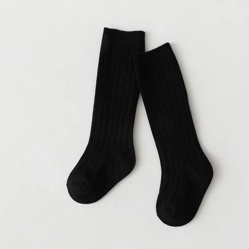 Cotton Breathable Soft Solid Colour Stockings for Baby Boys and Girls - 18 Colours