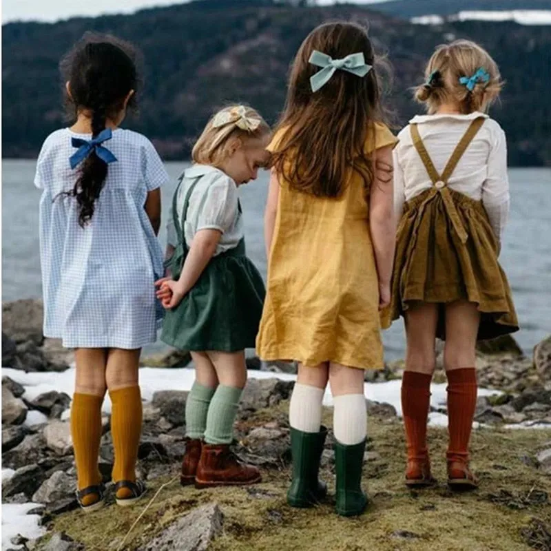 Cotton Breathable Soft Solid Colour Stockings for Baby Boys and Girls - 18 Colours