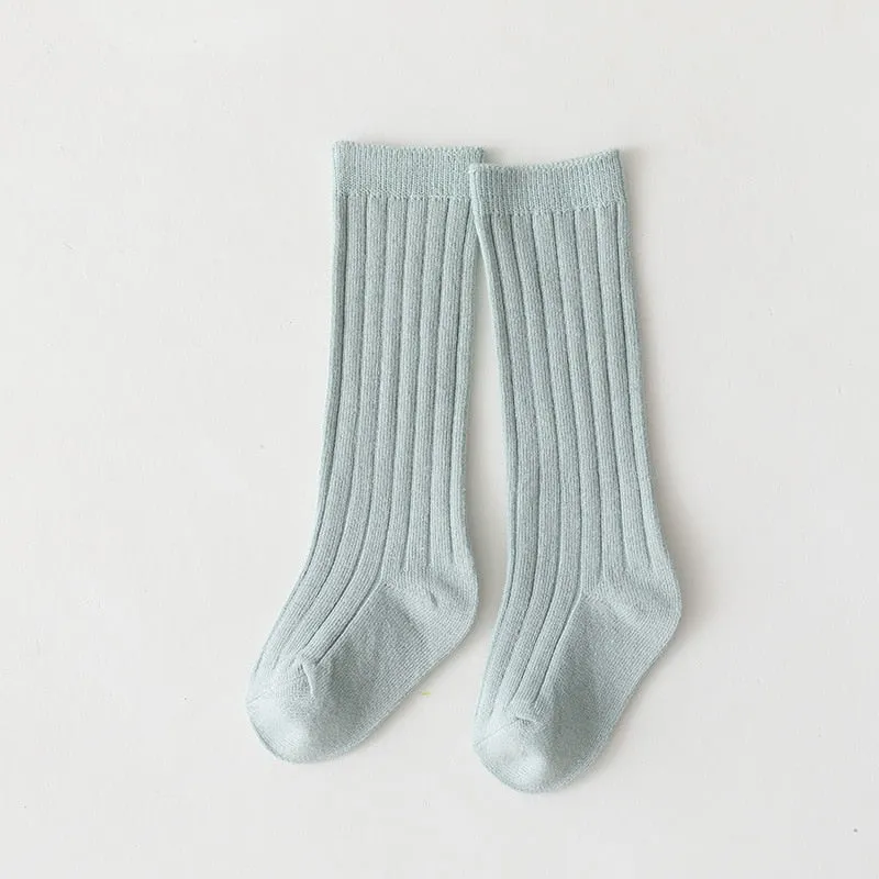 Cotton Breathable Soft Solid Colour Stockings for Baby Boys and Girls - 18 Colours