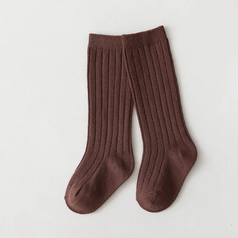Cotton Breathable Soft Solid Colour Stockings for Baby Boys and Girls - 18 Colours