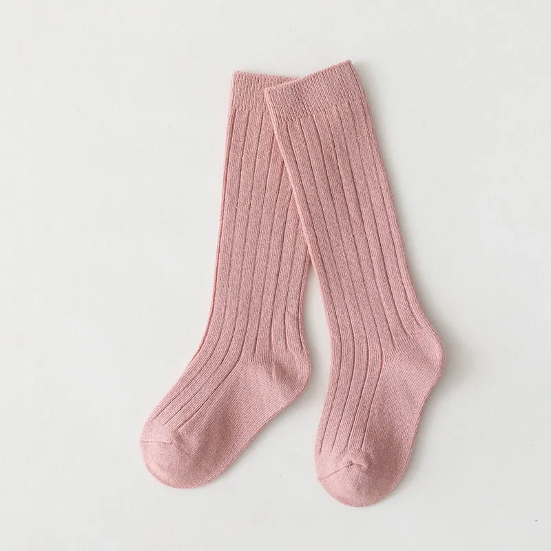 Cotton Breathable Soft Solid Colour Stockings for Baby Boys and Girls - 18 Colours