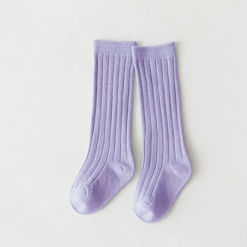 Cotton Breathable Soft Solid Colour Stockings for Baby Boys and Girls - 18 Colours