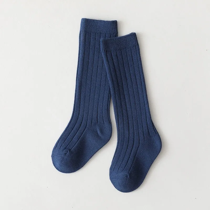 Cotton Breathable Soft Solid Colour Stockings for Baby Boys and Girls - 18 Colours