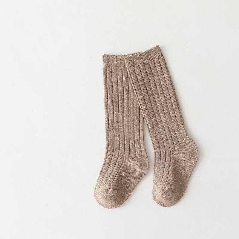 Cotton Breathable Soft Solid Colour Stockings for Baby Boys and Girls - 18 Colours