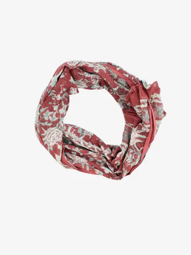 Cotton Burgundy Handmade Block Print floral Sarong