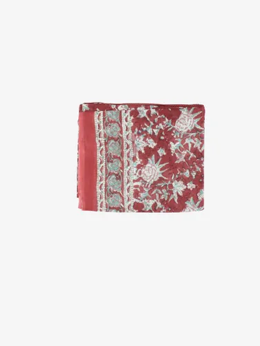 Cotton Burgundy Handmade Block Print floral Sarong
