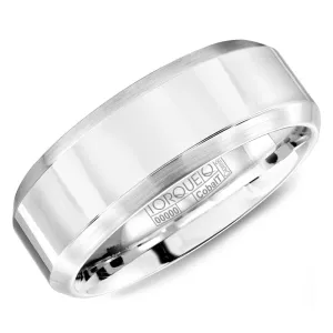 Crown Ring Classic White Cobalt Wedding Band
