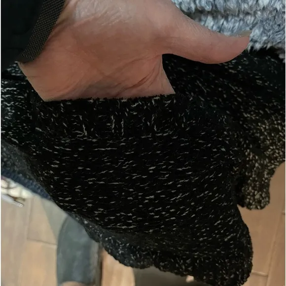 Eddie Bauer - wrap cardigan - black / white - size L