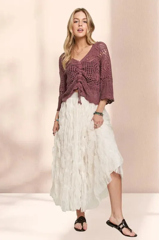 Elastic Waist Cloud Fluffy Maxi Skirt For Women – Whimsical Sheer Layered Fluffy Fluttering Summer Skirt for Elegant Outfits