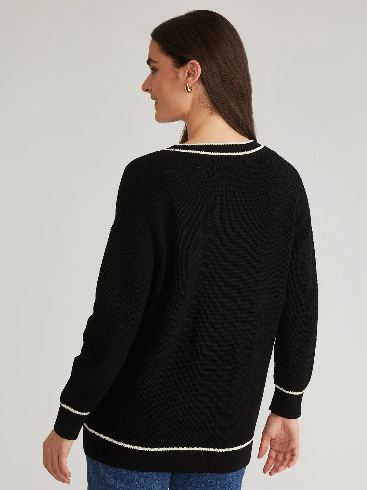 Emma: Tipped Oversized Cardigan