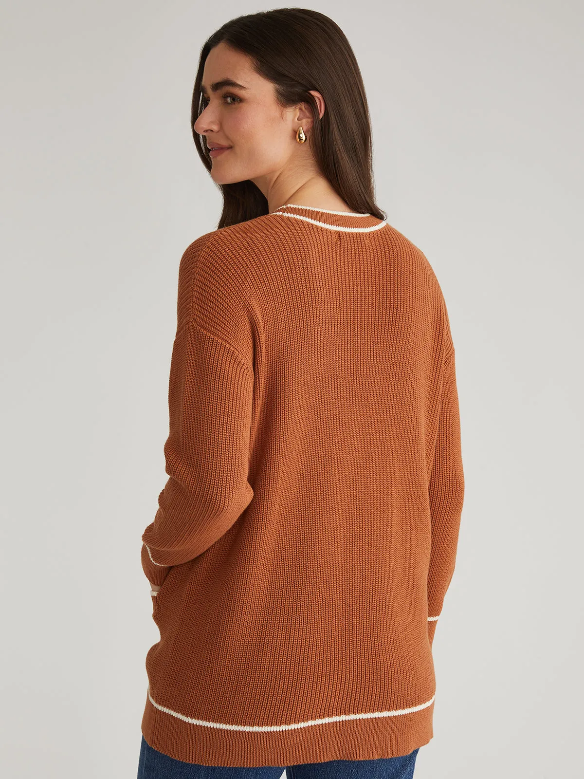Emma: Tipped Oversized Cardigan